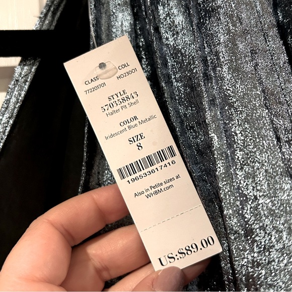 WHBM Halter Pleated Shell Top - Picture 4 of 5